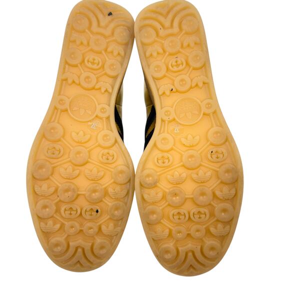 Gucci x Adidas Gazelle Leather Wedge Sneakers Lace Up Gold Size 37 - Picture 8 of 10